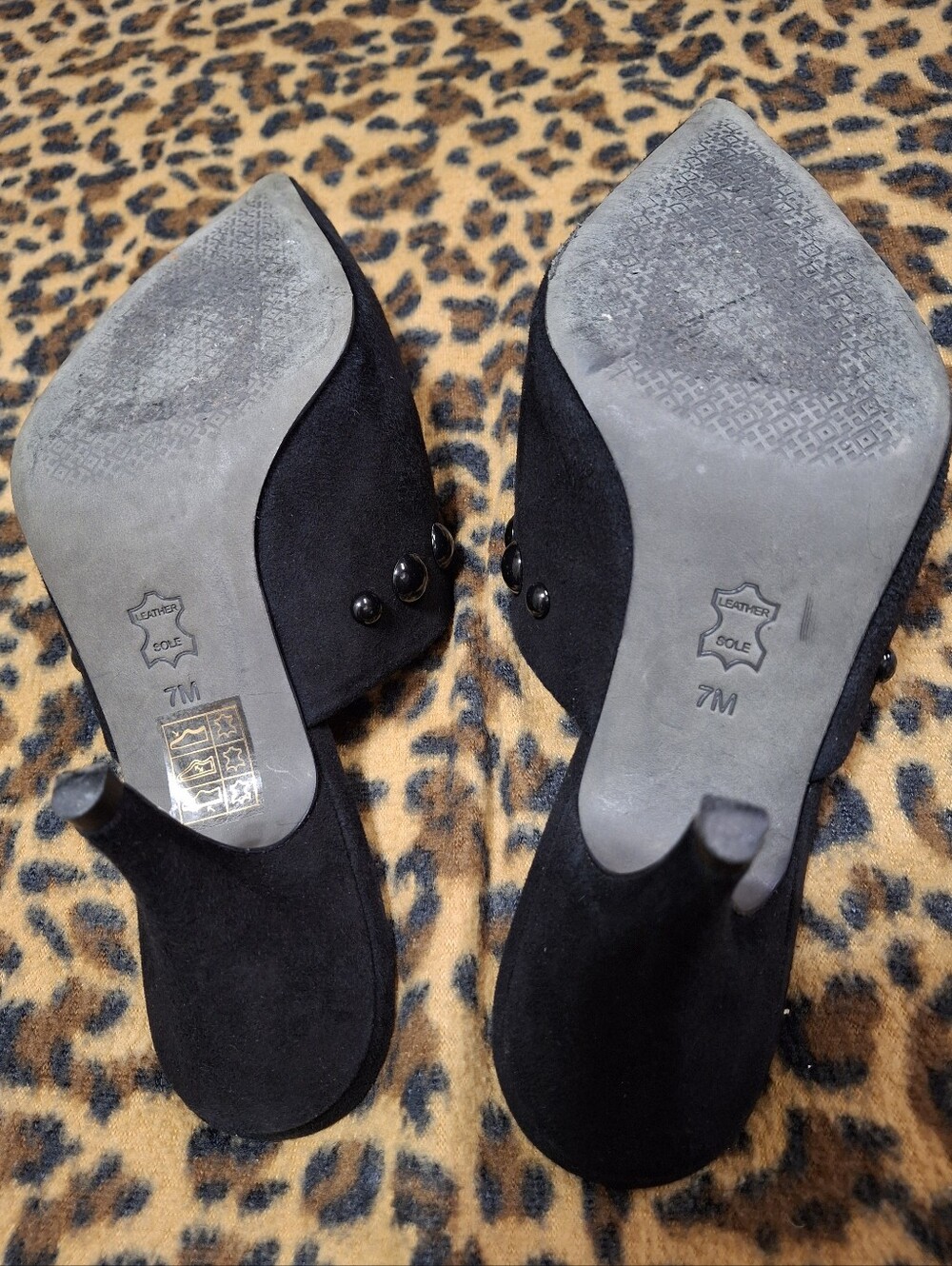 Tory Burch Georgina Studded Suede Kitten Heel Pointed Toe Mules Shoes Size 7 - Picture 12 of 16